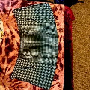 A Hollister skirt, soft black on the inside, blue and teal fade on the outside